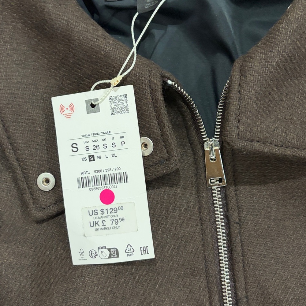 Zara wool blend bomber with high neck - Picture 6 of 6